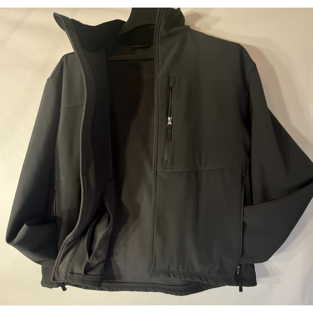 Fossa Mens 2XL Softshell Jacket Peter Pan Seafoods Full Zip Performance Black
